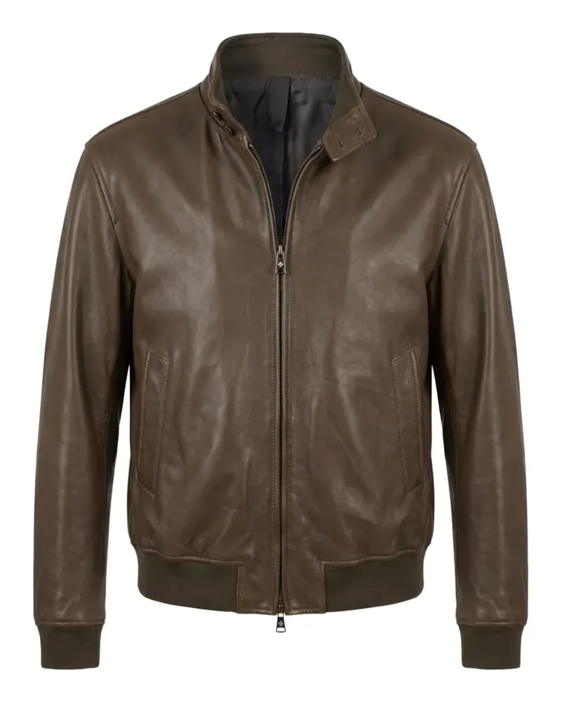 Tagliatore Lederjacke mit Reißverschluss - Braun Braun
