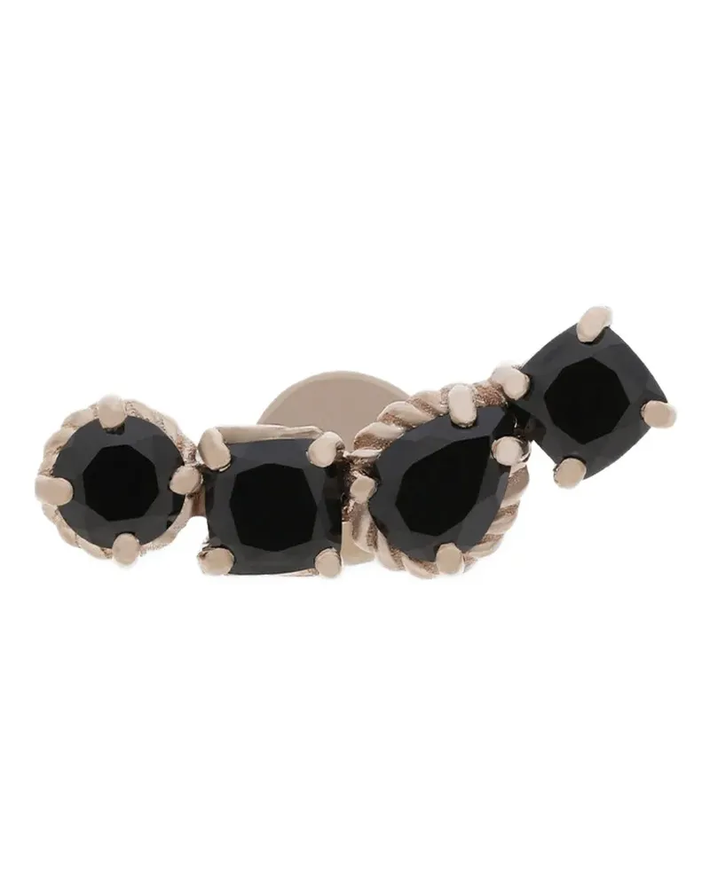 Dolce & Gabbana Einzelner 18kt Weißgoldohrring mit schwarzem Spinell Weiß