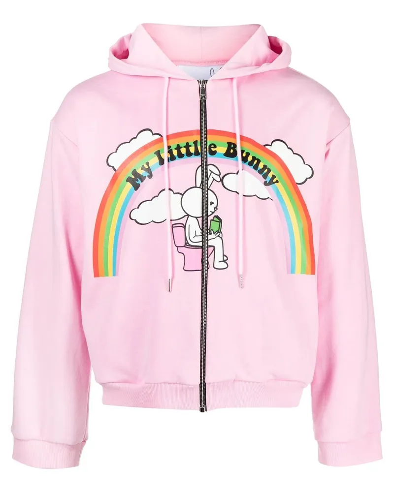 Natasha Zinko Hoodie mit Hasen-Print - Rosa Rosa