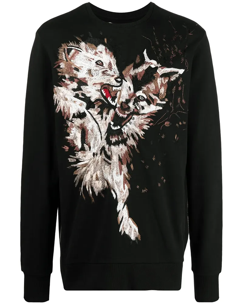 IH NOM UH NIT Sweatshirt mit Stickerei - Schwarz Schwarz