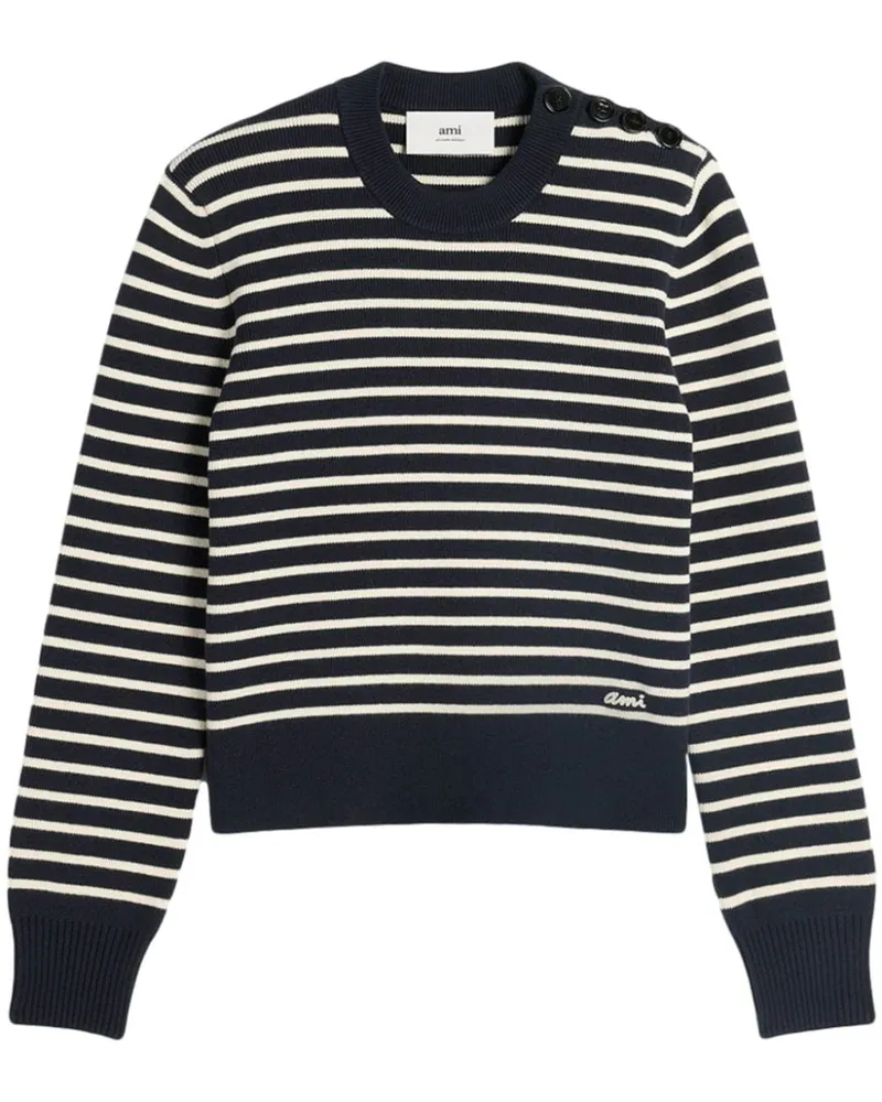 AMI Paris Gestreifter Pullover - Blau Blau