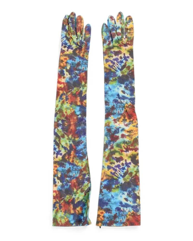 Dsquared2 tie-dye leather gloves - Blau Blau