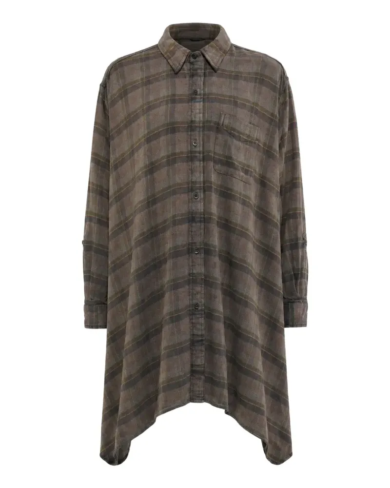 R13 plaid draped shirt - Braun Braun