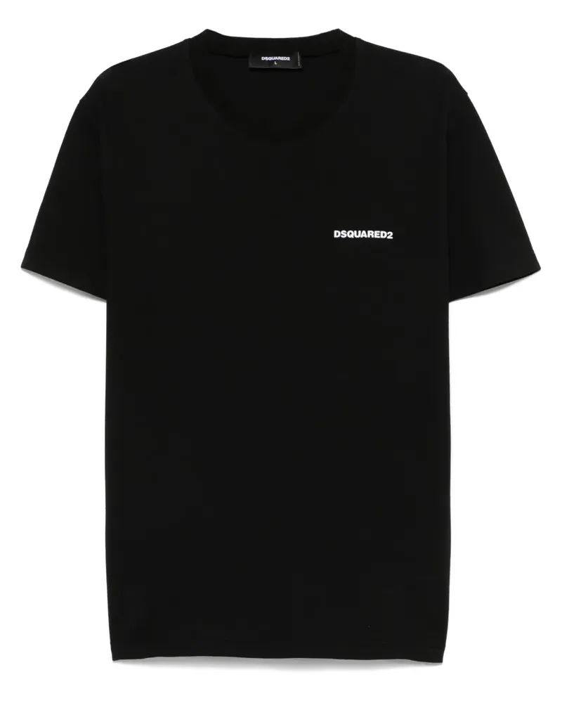 Dsquared2 T-Shirt mit gummiertem Logo - Schwarz Schwarz