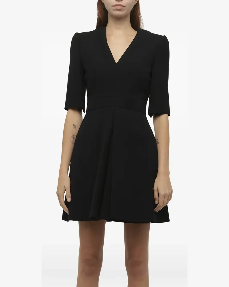 Alexander McQueen V-neck mini dress - Schwarz Schwarz