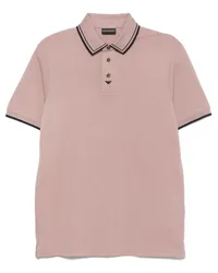 Emporio Armani Piqué-Poloshirt mit Adlerstickerei Rosa