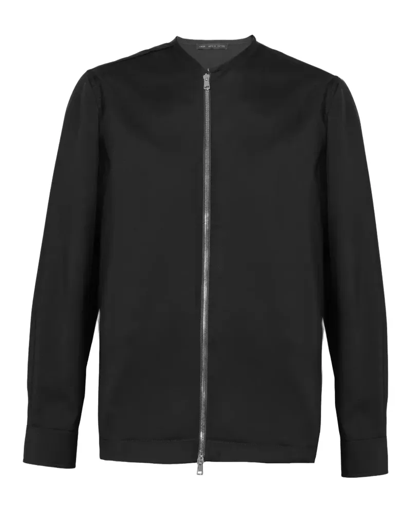 Low Brand collarless zip-up jacket - Schwarz Schwarz