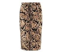 Rock mit Leoparden-Print - Nude