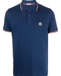 Moncler Poloshirt mit Logo-Patch Blau