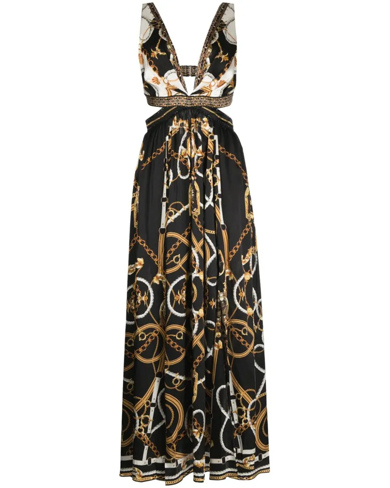Camilla Seidenkleid mit Cut-Outs - Mehrfarbig Mehrfarbig