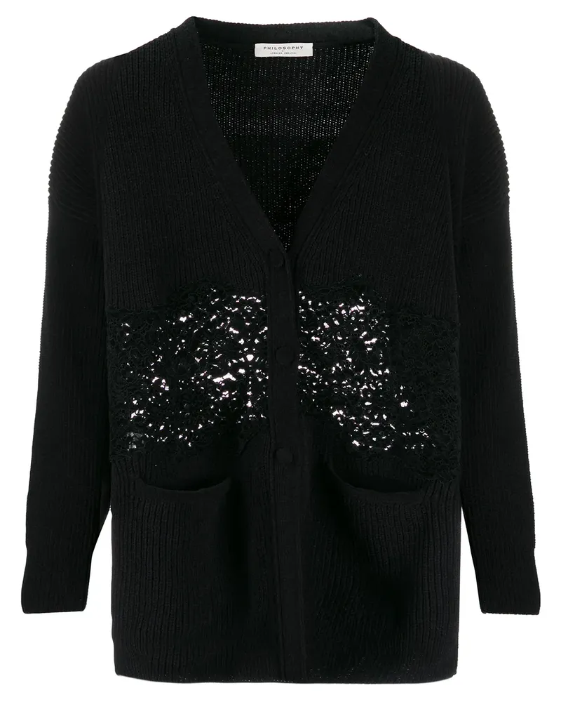 Philosophy Di Lorenzo Serafini Cardigan mit Spitze - Schwarz Schwarz