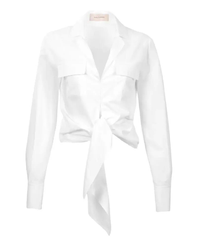 Silvia Tcherassi Caserta tie front blouse - Weiß Weiß