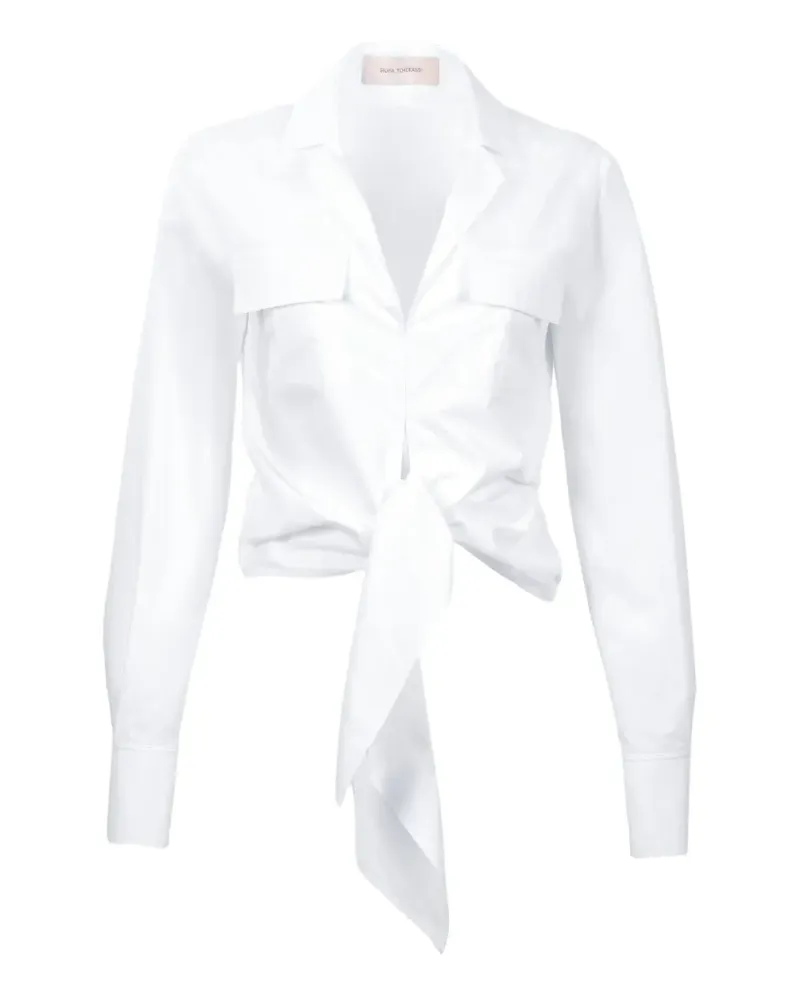 Silvia Tcherassi Caserta tie front blouse - Weiß Weiß