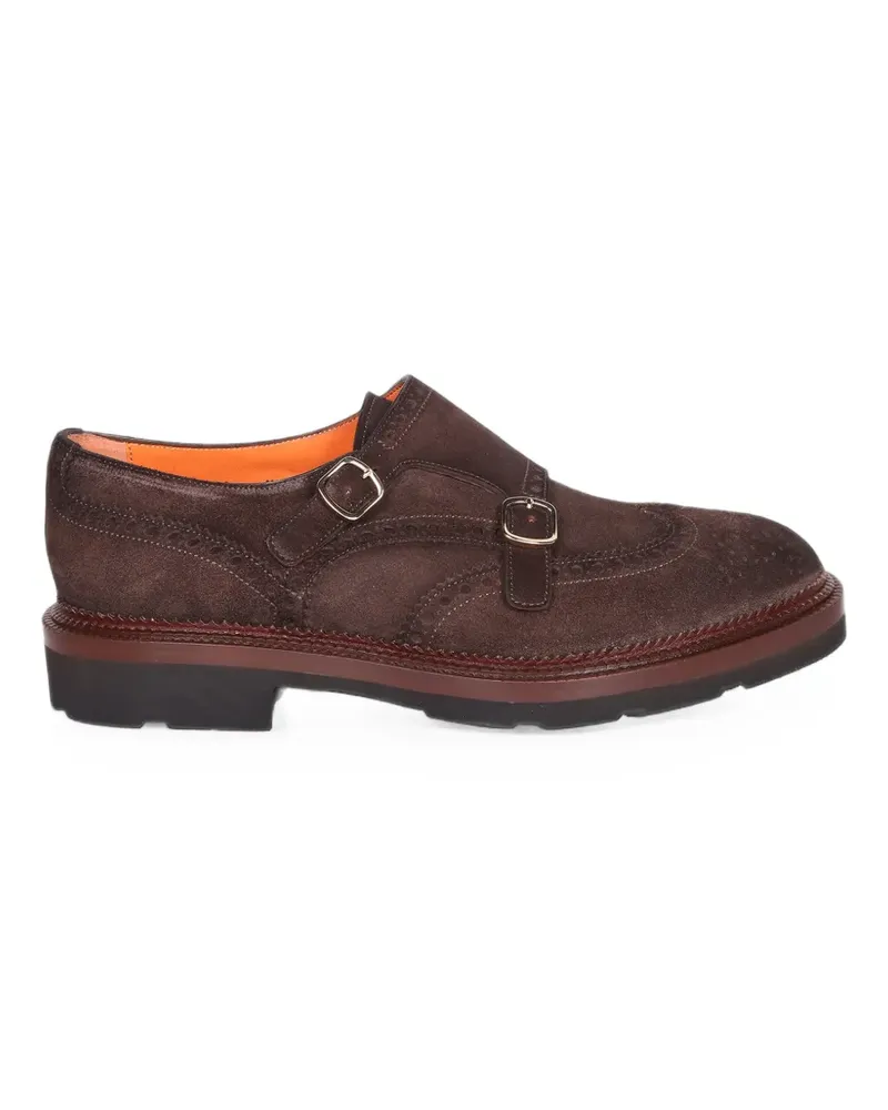 Santoni Monk-Schuhe mit Doppelriemen - Braun Braun