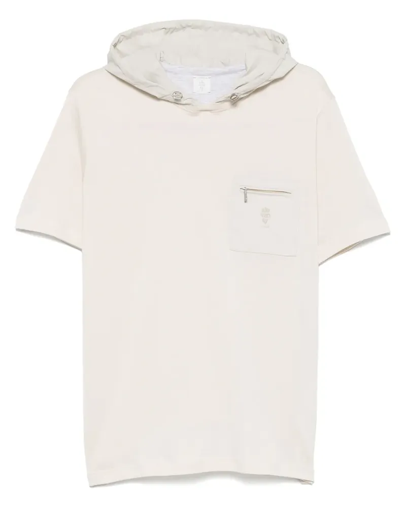 Eleventy T-Shirt mit Logo-Stickerei - Nude Nude