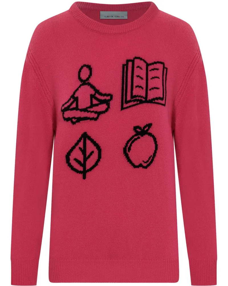 Alberta Ferretti Pullover mit Stickerei - Rosa Rosa