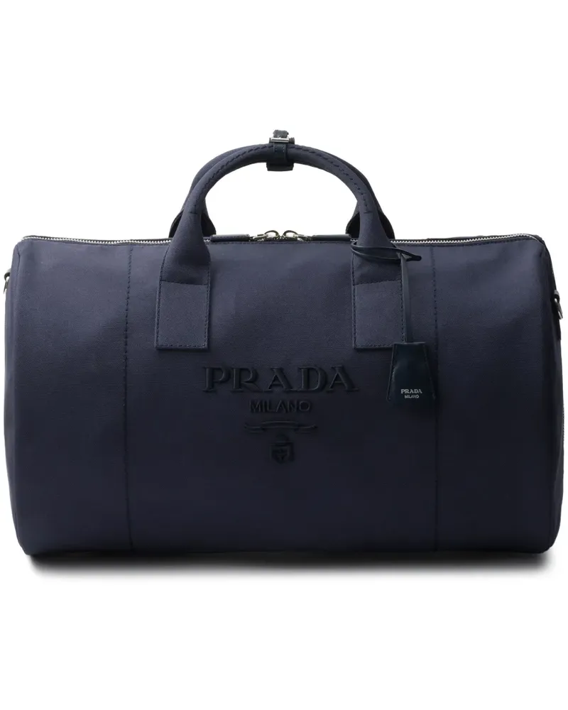 Prada Reisetasche mit Logo-Prägung - Blau Blau