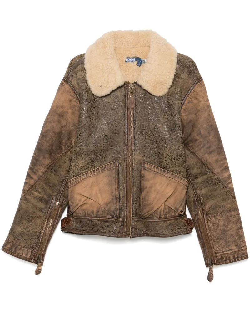Ralph Lauren Bomberjacke mit Shearling-Besatz - Braun Braun