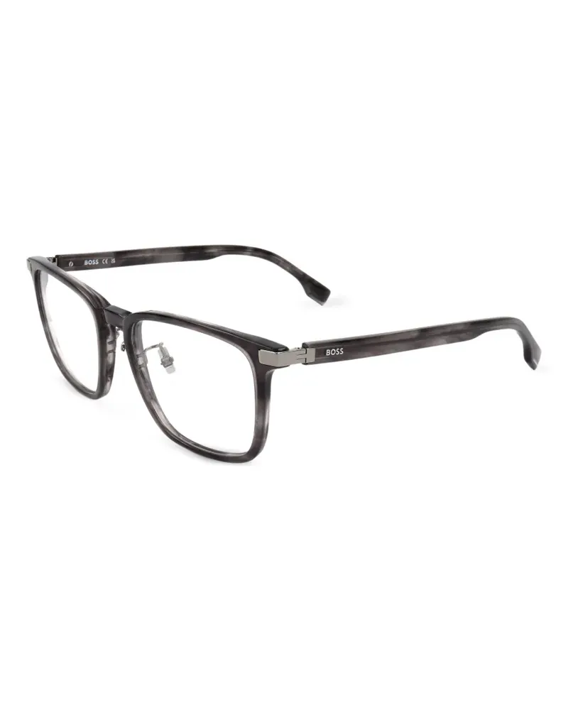 HUGO BOSS Brille mit eckigem Gestell - Grau Grau