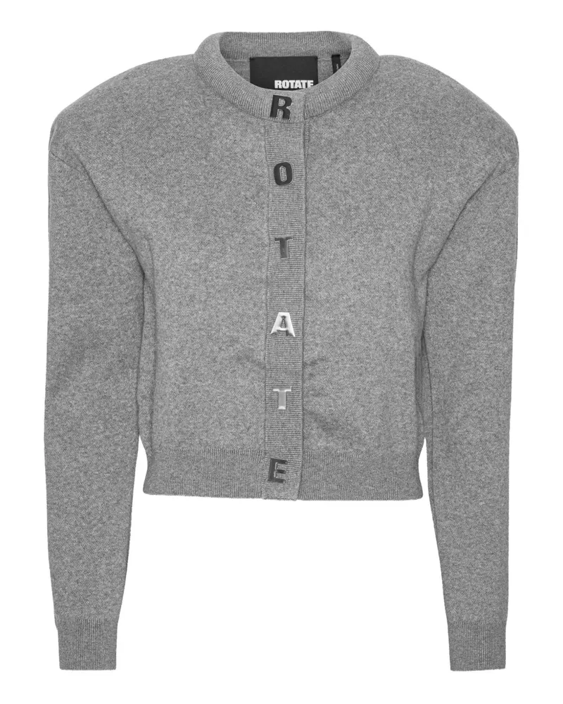 ROTATE Birger Christensen Letter Cardigan aus festem Strick - Grau Grau