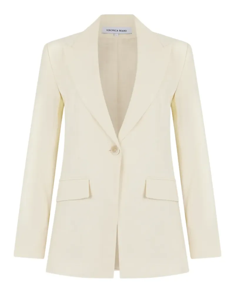 Veronica Beard Chandler Dickey ruched-waist single-breasted blazer - Nude Nude