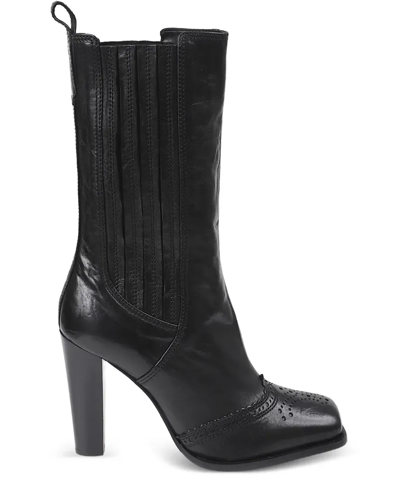 Ermanno Scervino Stiefeletten mit eckiger Kappe 100mm - Schwarz Schwarz