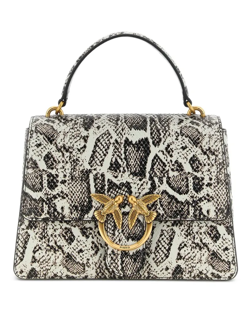 Pinko Love Bag python-effect leather handbag - Grau Grau
