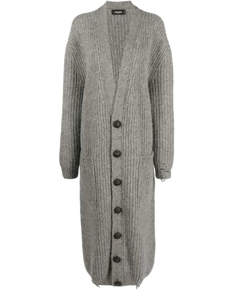 Dsquared2 Gerippter Cardigan - Grau Grau