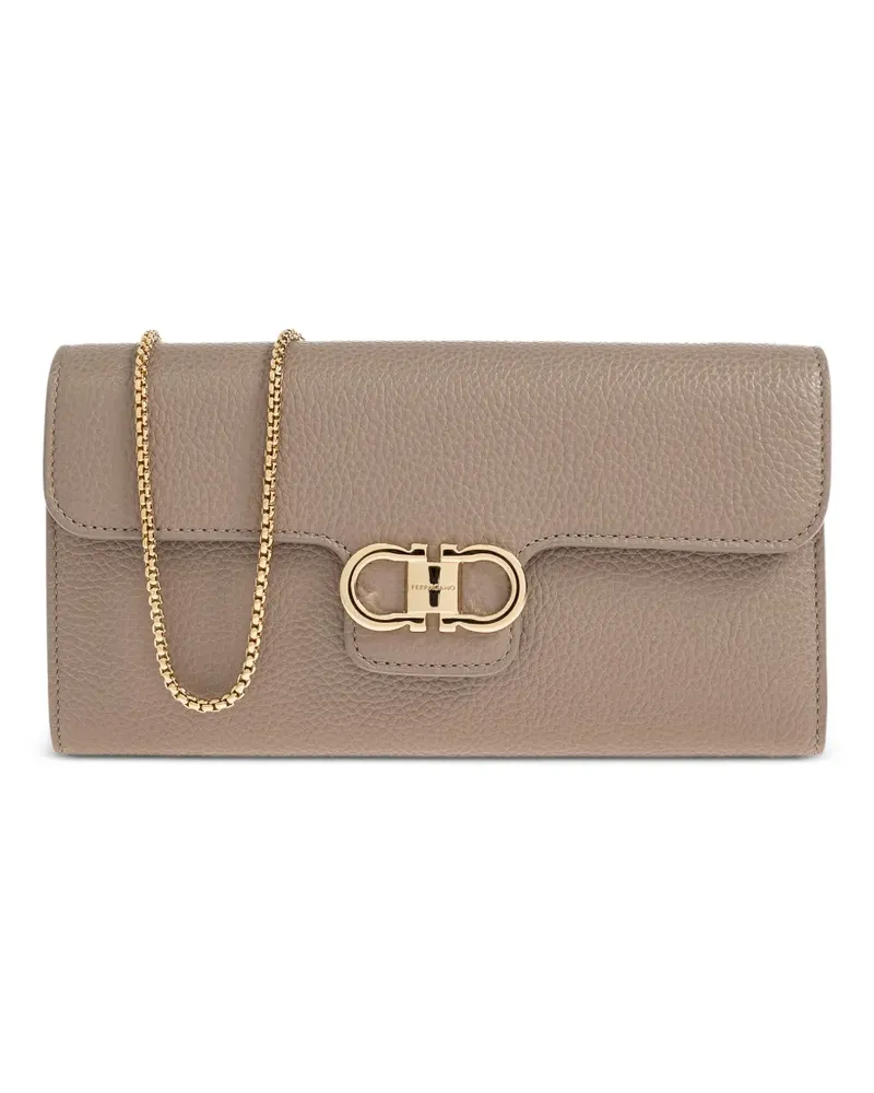 Ferragamo Gancini chain wallet - Nude Nude