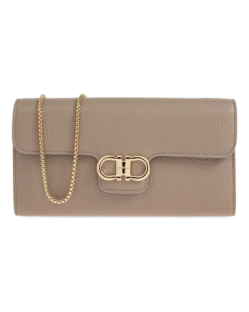 Ferragamo Gancini chain wallet - Nude Nude