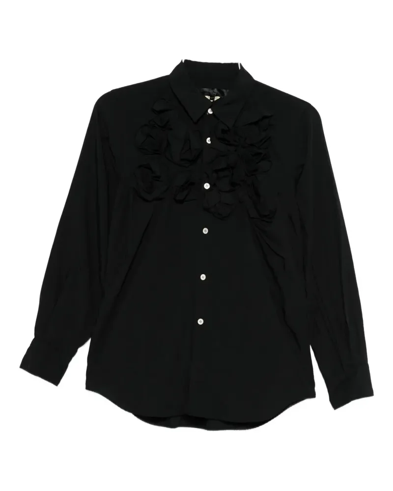 Comme des Garçons floral-appliqué shirt - Schwarz Schwarz