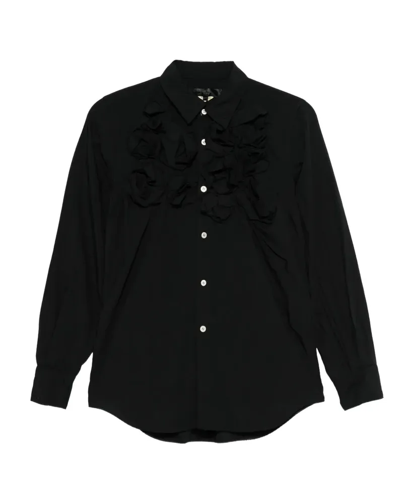 Comme des Garçons Hemd mit Blumenapplikation - Schwarz Schwarz