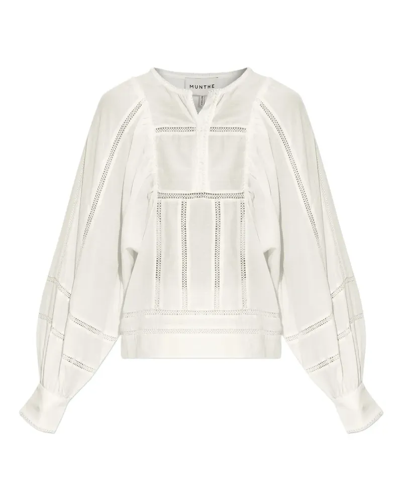 MUNTHE Bluse mit Puffärmeln - Weiß Weiß