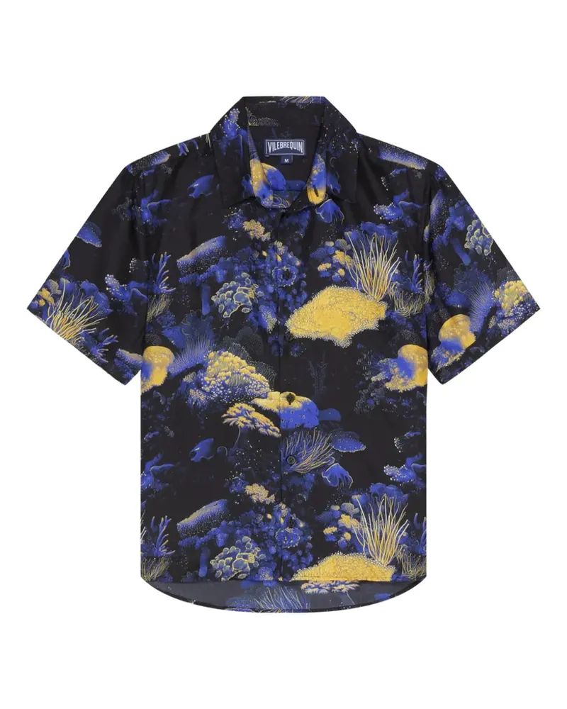 Vilebrequin Hemd mit Blumen-Print - Schwarz Schwarz