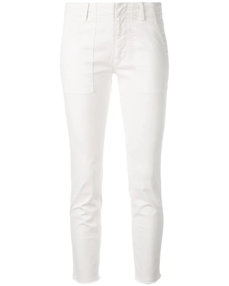 Nili Lotan Klassische Cropped-Chino - Weiß Weiß