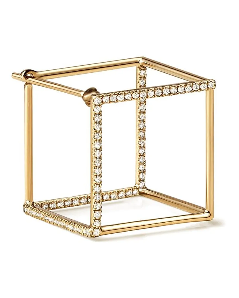 SHIHARA Quadratischer Ohrring mit Diamanten - Metallic Metallic