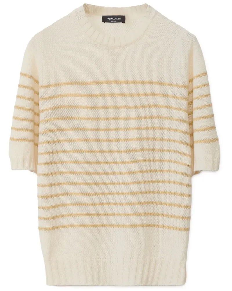 Fabiana Filippi Gestreifter Kaschmirpullover - Nude Nude