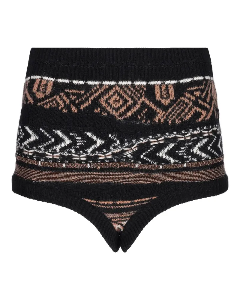 Laneus Gemusterte Culottes - Schwarz Schwarz