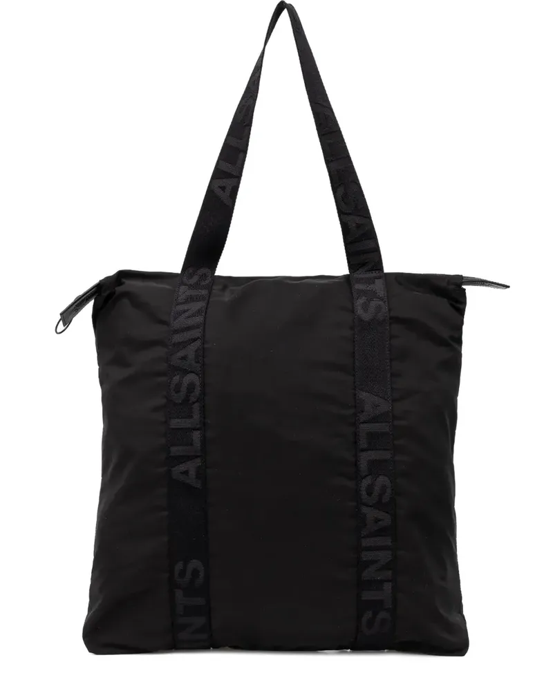 AllSaints Shopper mit Logo-Riemen - Schwarz Schwarz