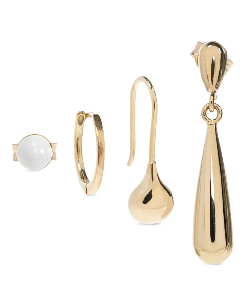 Christophe Lemaire Einzelne Ohrringe mit Logo-Gravur (4er-Set) - Gold Gold