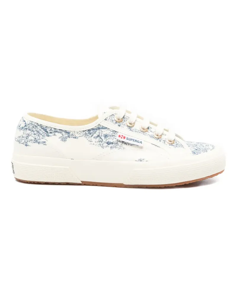 Superga Toile De Jouy printed lace-up sneakers - Nude Nude