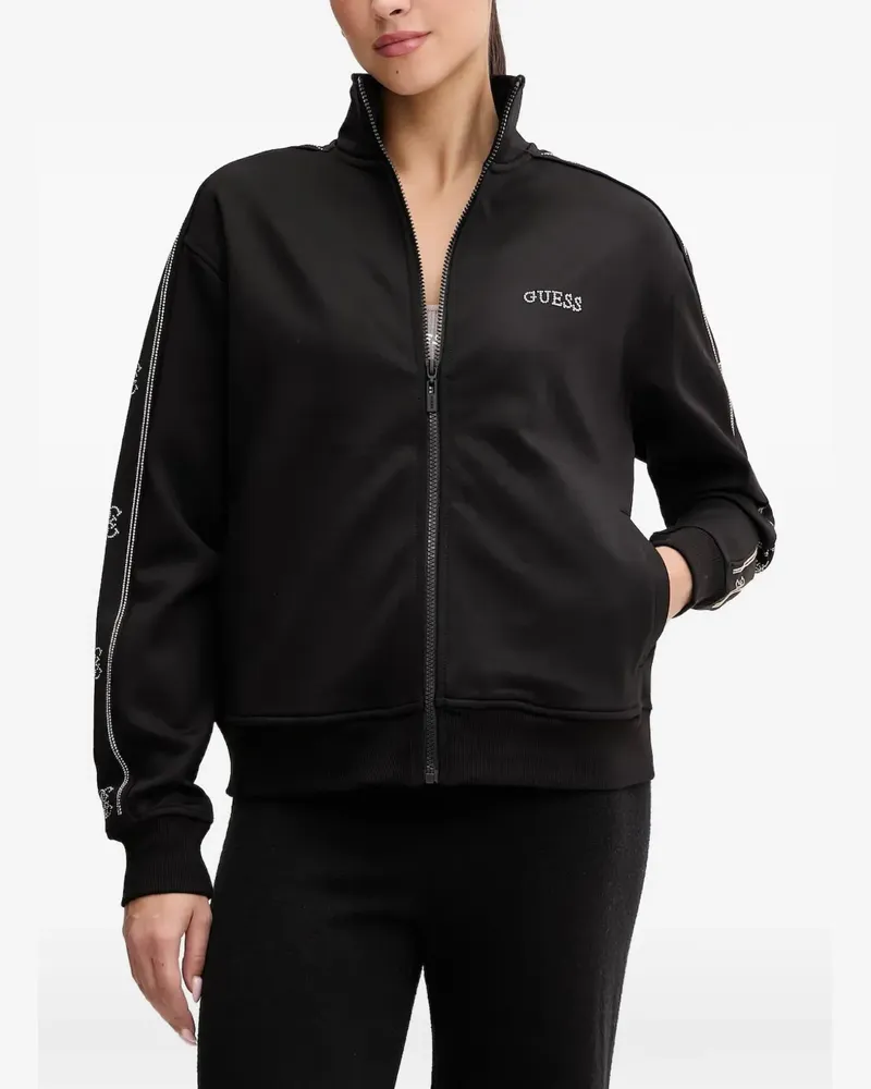 Guess Octavia Sportjacke mit Strasslogo - Schwarz Schwarz