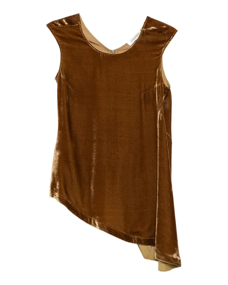 Gentry Portofino asymmetric velvet top - Braun Braun