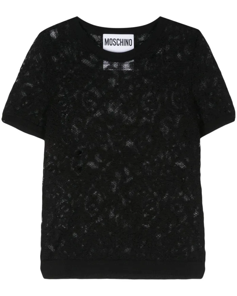 Moschino Gestricktes Jacquard-Top - Schwarz Schwarz
