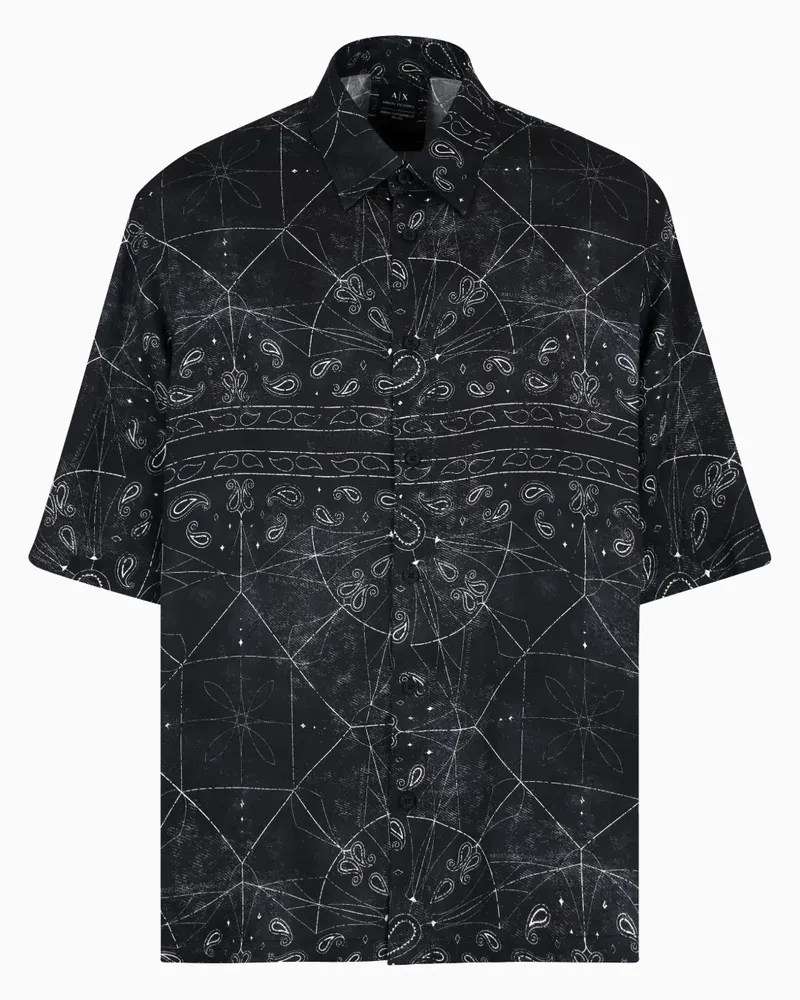 Armani Exchange Hemd mit grafischem Print - Schwarz Schwarz