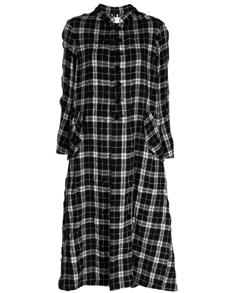 Comme des Garçons Karierter Mantel - BLACK WHITE Black