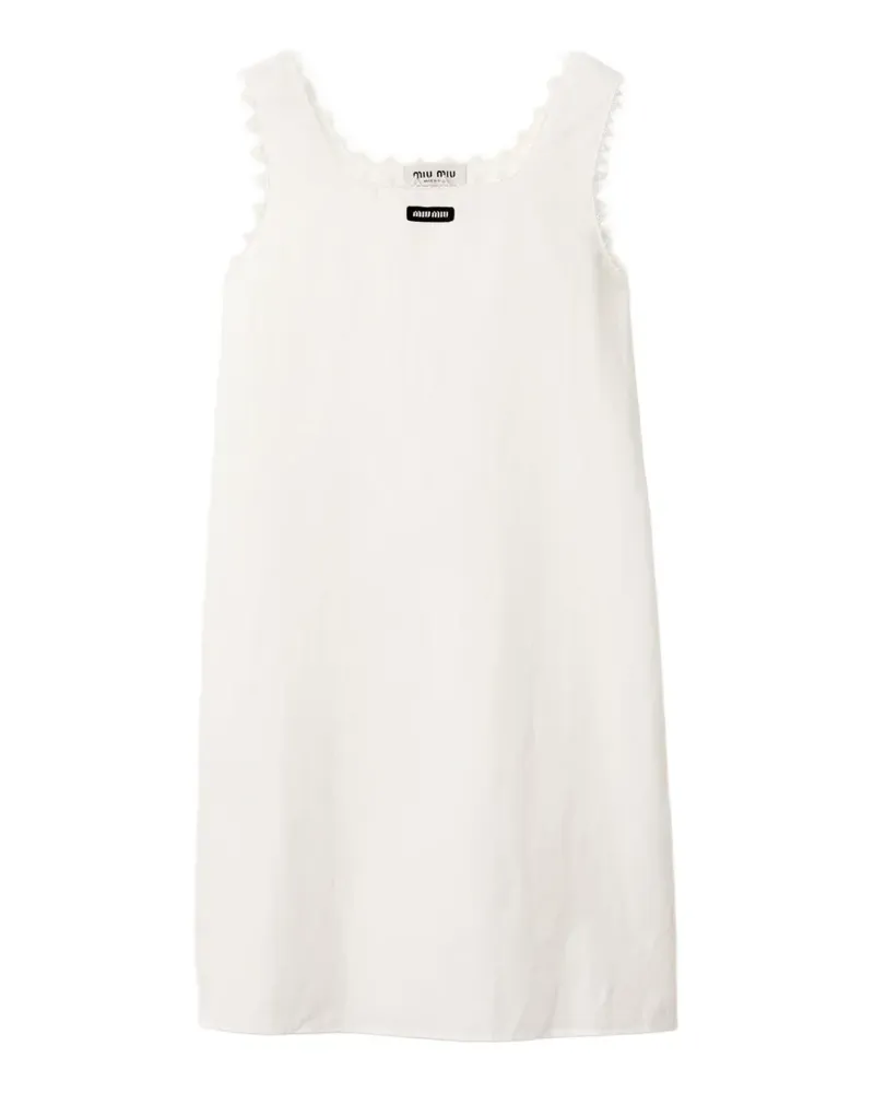 Miu Miu Kleid aus Slub-Popeline - Weiß Weiß