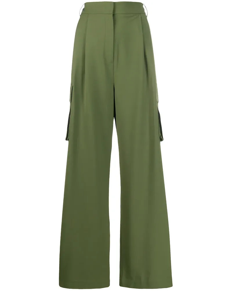 tibi Palazzohose mit Taschen - Grün Grün