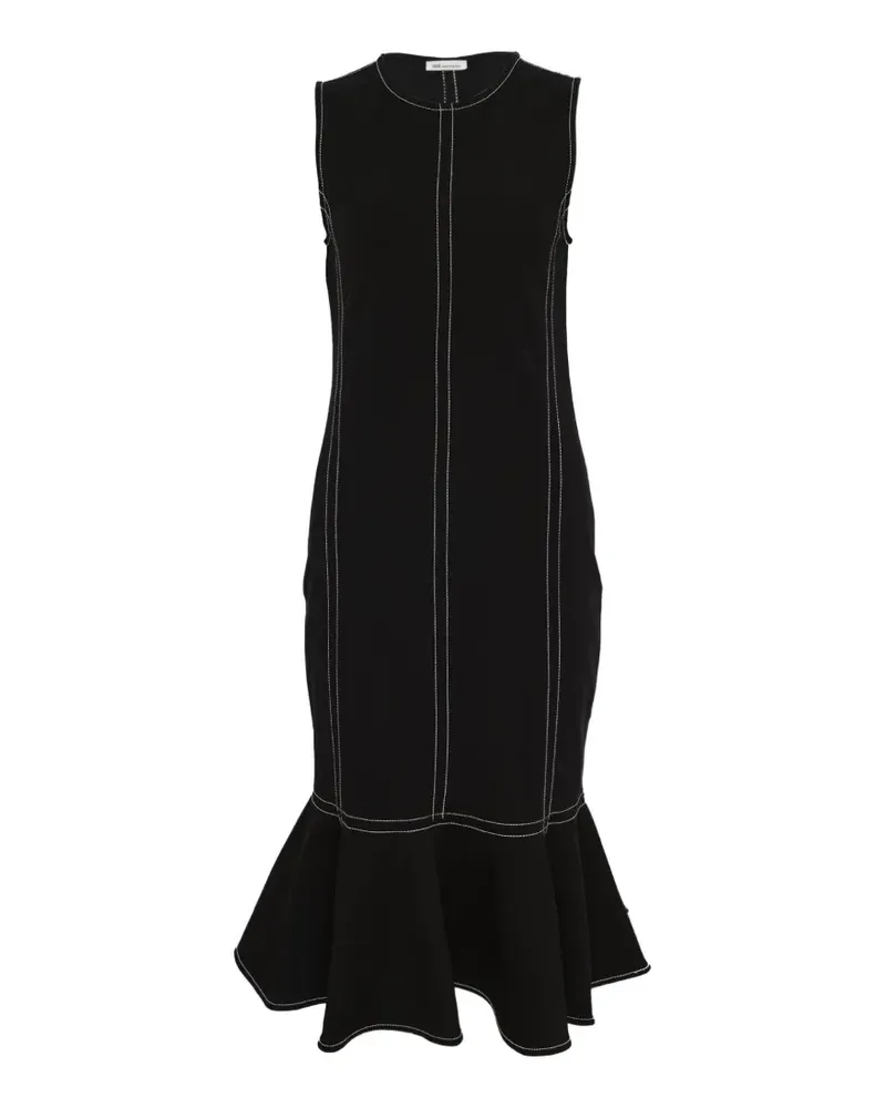 AMI Paris peplum midi dress - Schwarz Schwarz