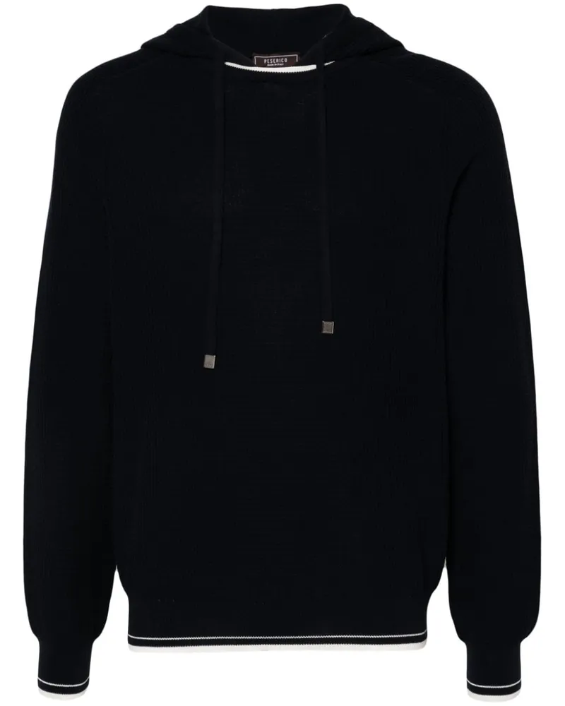 Peserico Hoodie mit gestreiften Kanten - Blau Blau